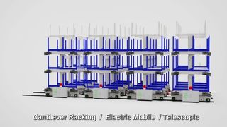 Rack cantilever móvel elétrico telescópico