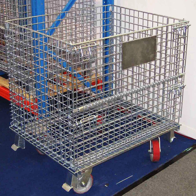 B05: Contenedor de malha de arame galvanizado Caixa de armazenamento dobrável Contenedor de arame