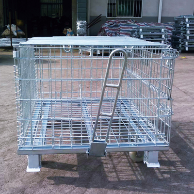 B05: Contenedor de malha de arame galvanizado Caixa de armazenamento dobrável Contenedor de arame