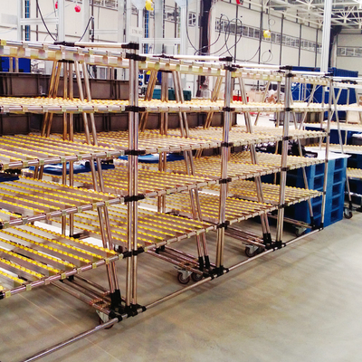Liga de alumínio Lean Pipe Flow Material rack Cartão Rack Flow Rack Gravity roller rack Armazém Rack de armazenamento