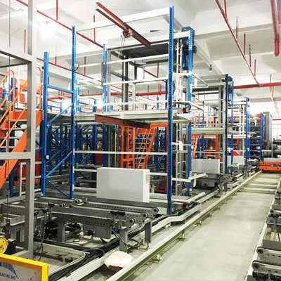 Sistema de armazenamento em depósito tridimensional de veículos de transporte e transporte Sistema automatizado de armazenamento e recuperação ASRS