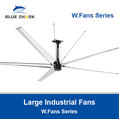 Grandes ventiladores de teto HVLS para armazém, grandes ventiladores de teto industriais para fábrica, ventiladores W.