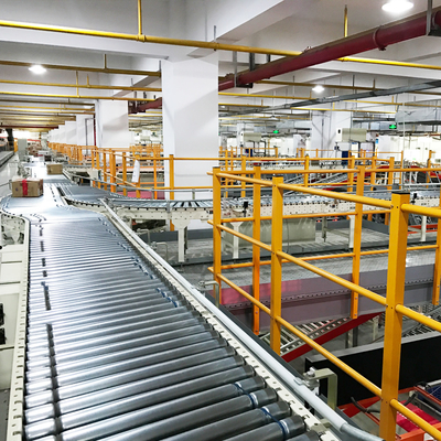 Sistema de transporte de cartão de triagem Sistema de transporte de rolos de gravidade flexível Sistema de logística de triagem Estante de armazenamento de armazém