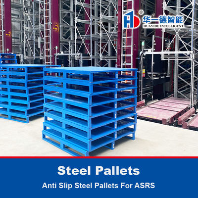 Paletes de aço antiderrapante Paletes de ferro Paletes de metal para sistemas automáticos de armazenamento e recuperação de ASRS