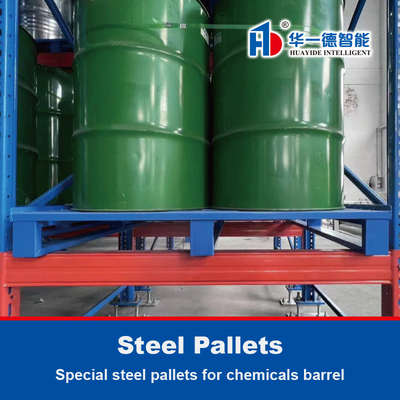 Paletes de aço especiais para barris de produtos químicos Paletes de ferro Paletes de metal para ASRS