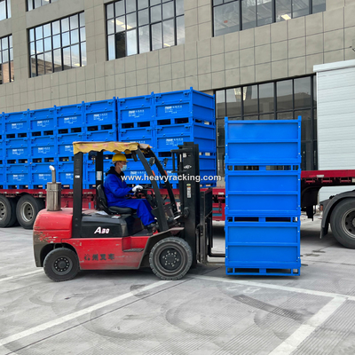 Caixa de paletes de aço para paletes de metal ASRS Container de paletes de ferro