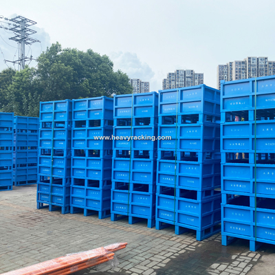 Caixa de paletes de aço para paletes de metal ASRS Container de paletes de ferro