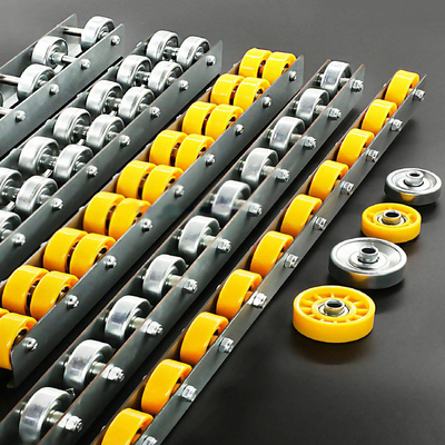 A24: Cartão de rack de fluxo de gravidade de rolos Racking rolos transportadores racks com rolos de liga de alumínio