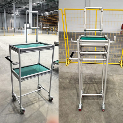 Material sistema de rack feito a partir da terceira geração Lean Pipe Alumínio Alloy Tube montar Carrinho de mão