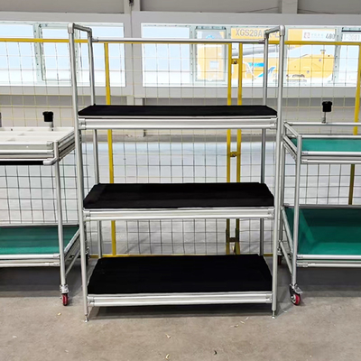 Material sistema de rack feito a partir da terceira geração Lean Pipe Alumínio Alloy Tube montar Carrinho de mão
