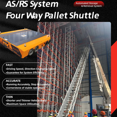 B13 ASRS Sistema de transporte de quatro vias Automatização superior de carga pesada Armazém de armazenamento Armazém de transporte de aço