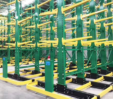 Cantilever Rack de armazenamento de carga pesada Cantilever Rack elétrico móvel para folhas de tubos Materiais longos
