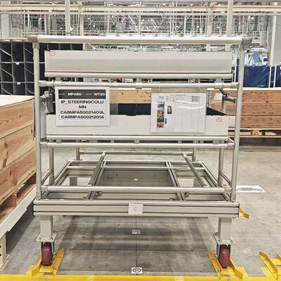 Rack de material de tubos magros de liga de alumínio de terceira geração para peças automotivas Rack de carrinhos de tubos magros para peças de automóveis Armazenamento e transporte