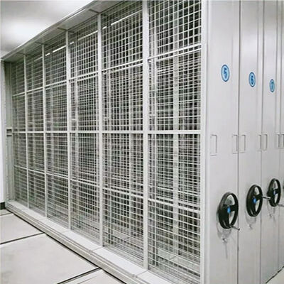 Sistema de Estantes Compactas Móveis Manuais com Manivela para Arquivos