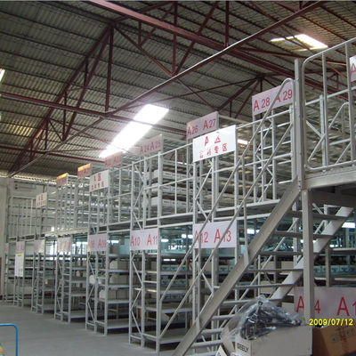 Q235B Equipamento de estante de piso de mezzanine galvanizado metálico OEM montado livremente
