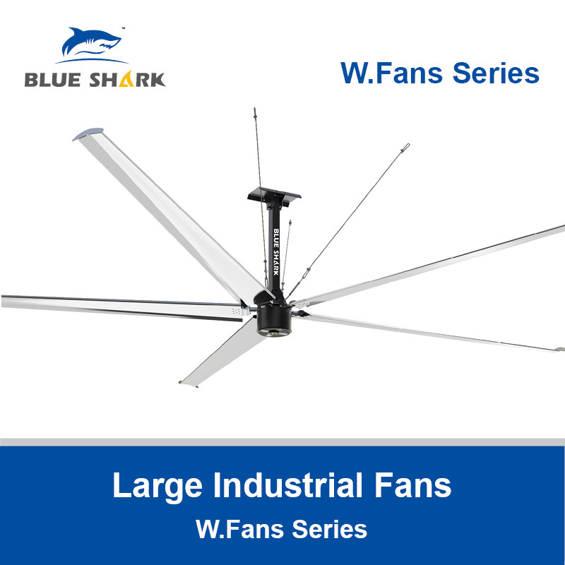 Grandes ventiladores de teto HVLS para armazém, grandes ventiladores de teto industriais para fábrica, ventiladores W.
