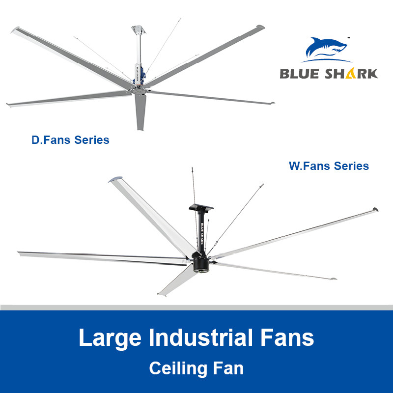 Grandes ventiladores de teto HVLS industriais para grandes ventiladores de oficina de fábrica