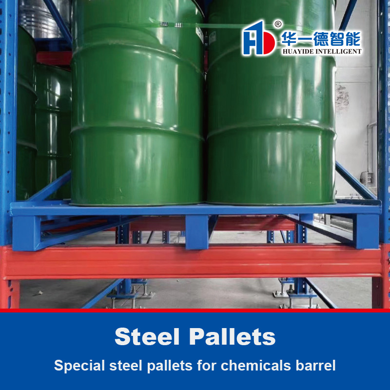 Paletes de aço especiais para barris de produtos químicos Paletes de ferro Paletes de metal para ASRS