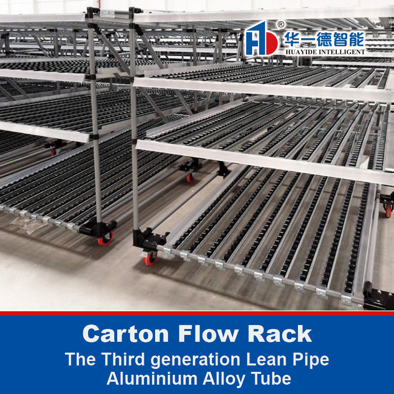 Liga de alumínio Lean Pipe Flow Material rack Cartão Rack Flow Rack Gravity roller rack Armazém Rack de armazenamento