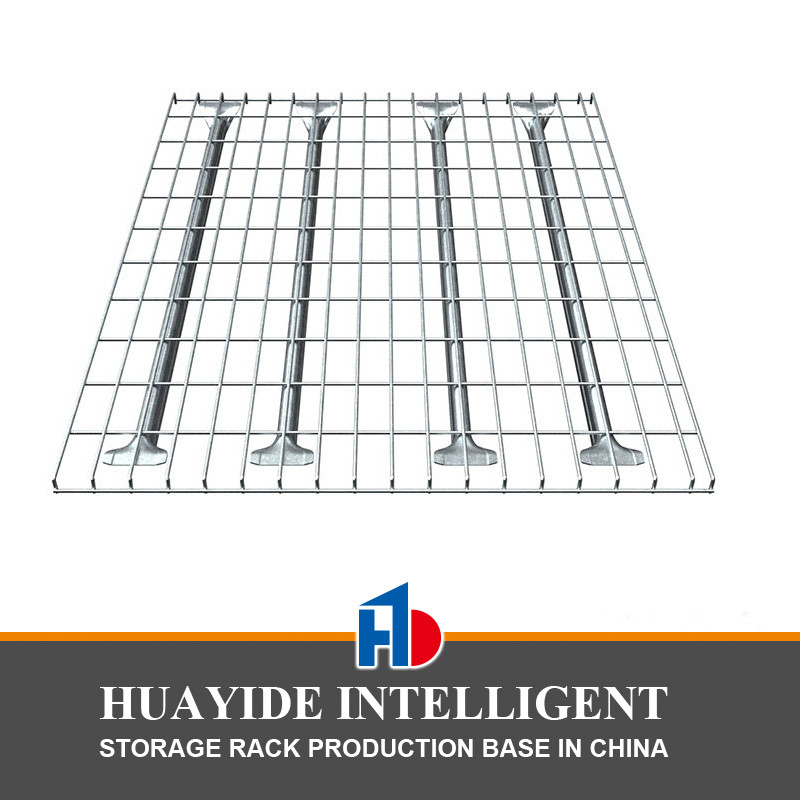 B33 Tamanho padrão de armazém Flare Waterfall Soldado Aço Galvanizado Metal de armazenamento Deck de malha de arame para estantes de paletes